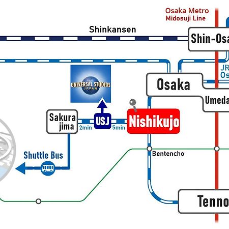 Usj 2 Stops, Umeda&Dotonbori 8Mins, Ninja Style Sv1 Osaka Buitenkant foto